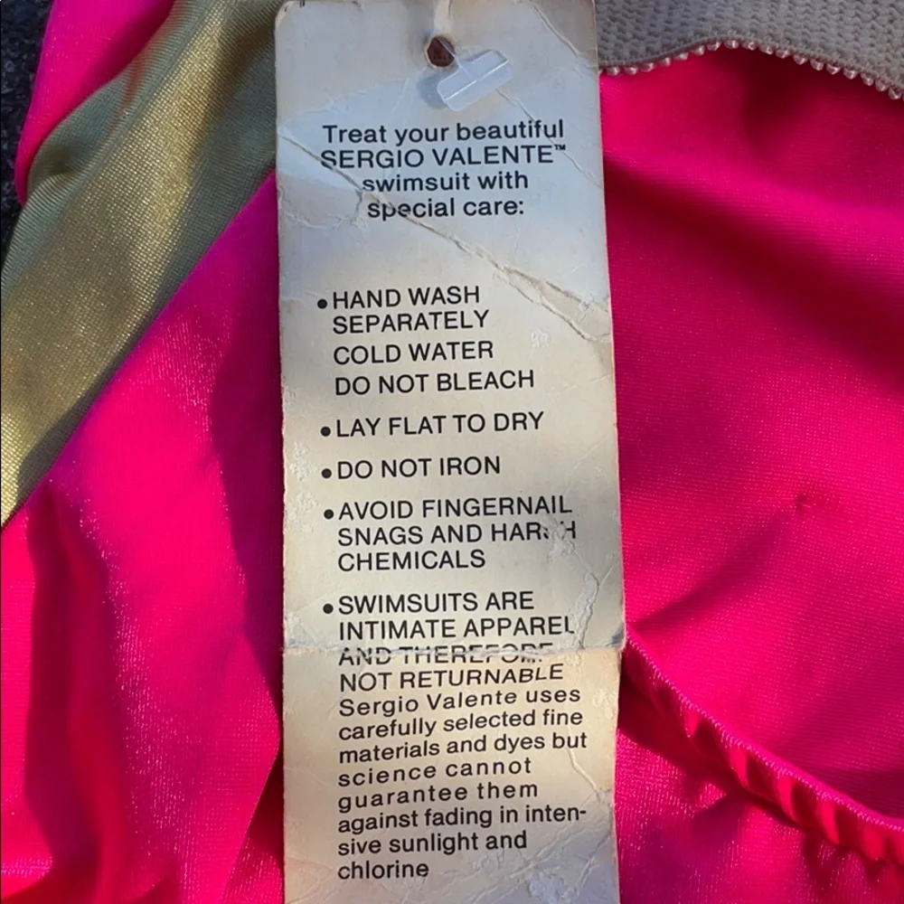 NWT vintage deadstock Sergio Valente pink one piece swimsuit